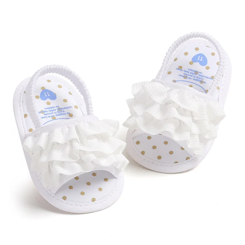 Suefunskry Baby Girl Summer Sandals Layered Ruffled Open Toe Non-Slip Sweet Breathable Princess Shoes