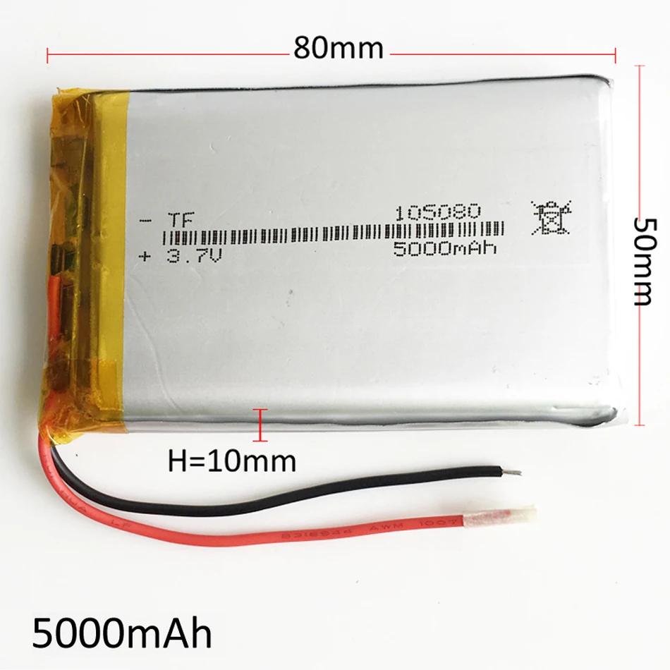 3.7V 5000mAh litowo-polimerowa LiPo akumulatory do powerbanku wideo PSP Laptop MID PAD Protable Tablet PC 105080