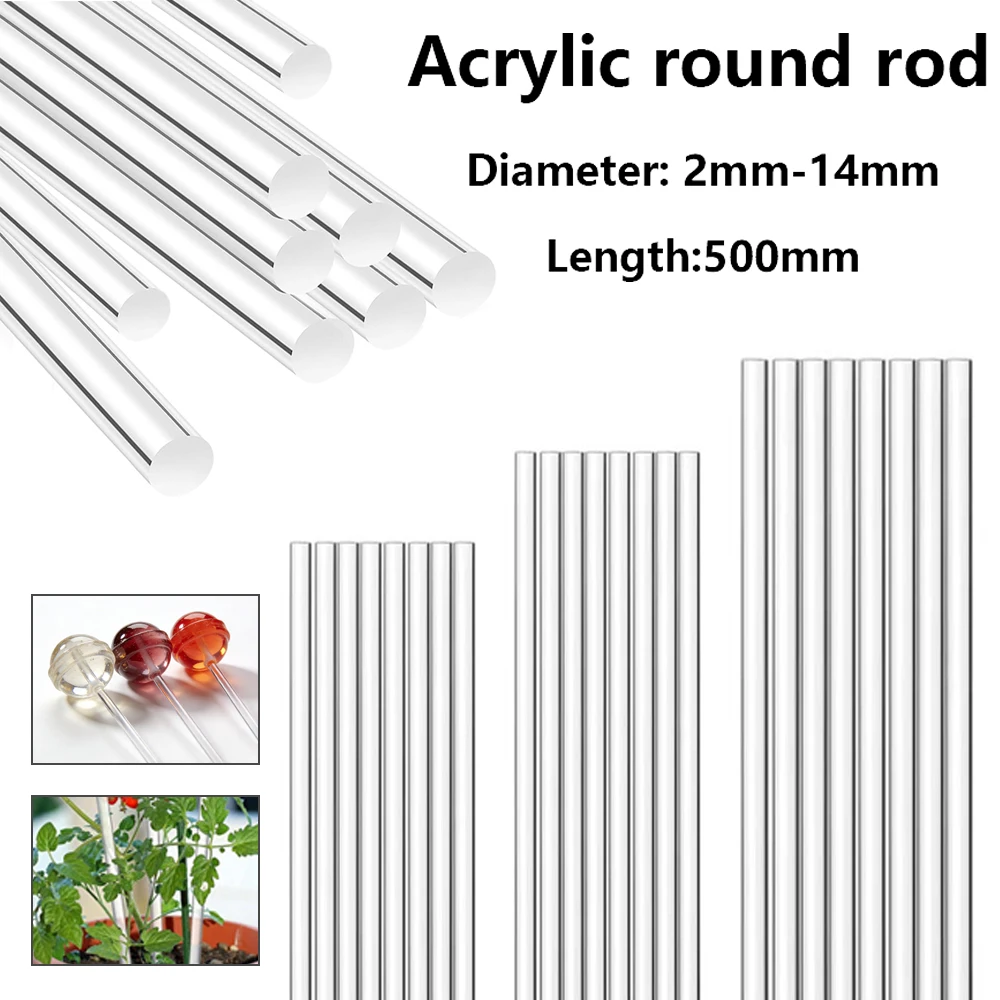 

1-5pcs Model Making Acrylic Rods, Clear Round Bars for Precision Architectural Models & DIY Craft Projects 500mm Length