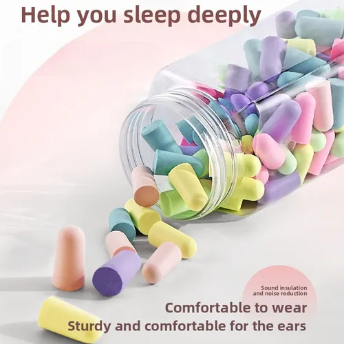 10/24 Uds. Tapones para los oídos antiruido cómodos de Color caramelo Protector de oídos con reducción de ruido para dormir tapones para los oídos de espuma suave antiruido