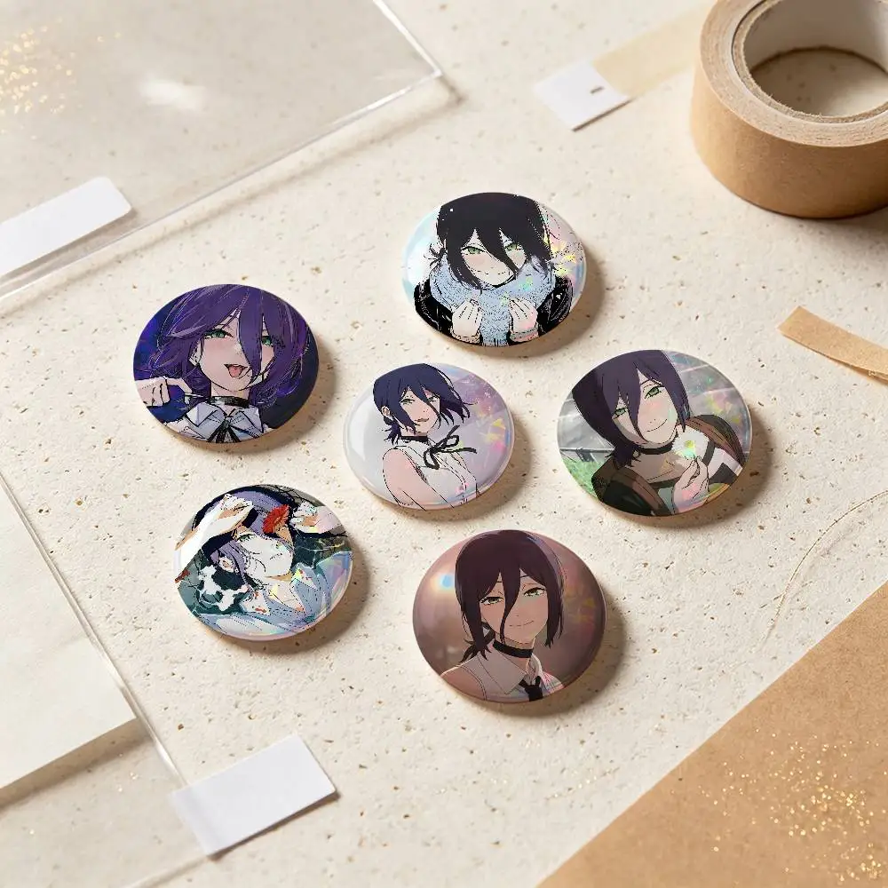 Reze Anime Character Badges 25 32 44 58 75 Mm Round Cosplay Pin Bag Decor Fans Collect Friends Gifts Brooch Souvenir