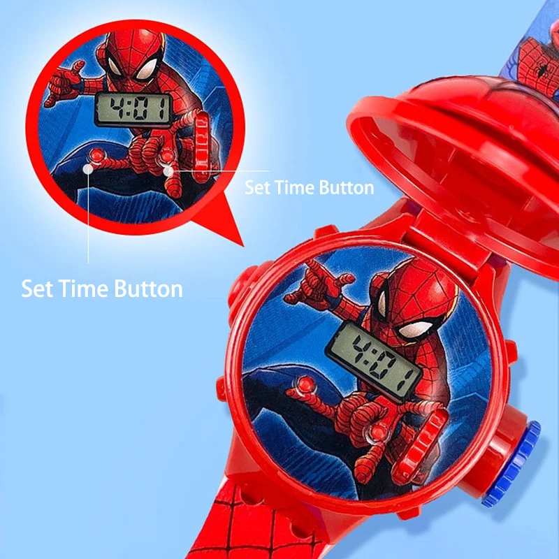 2026 New 3D Projection Spiderman Children Watches for Kids Frozen Elsa Girls Digital Clock School Student Gift relogio infantil view 2