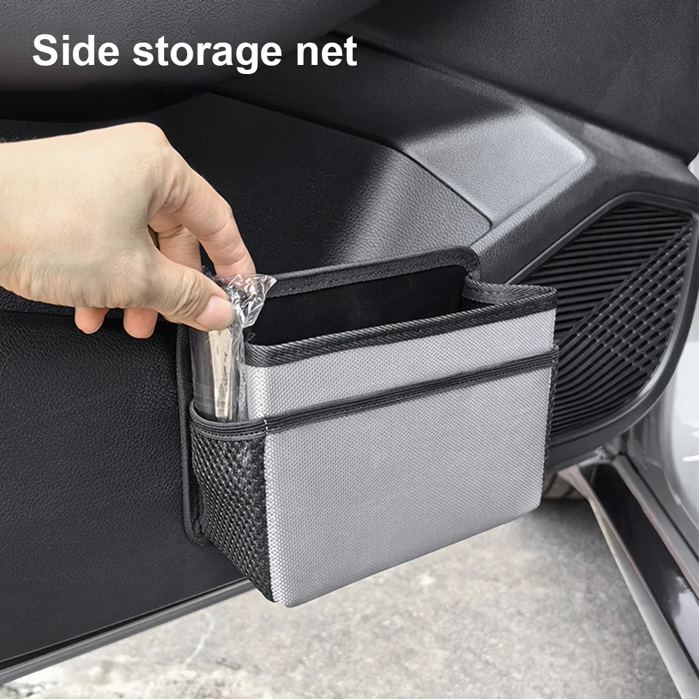 1PCS Universal Car Trash Can Foldable Car Storage Box With Lid Car Back Seat Garbage Can With 30Pcs Trash Bag Car Organizer