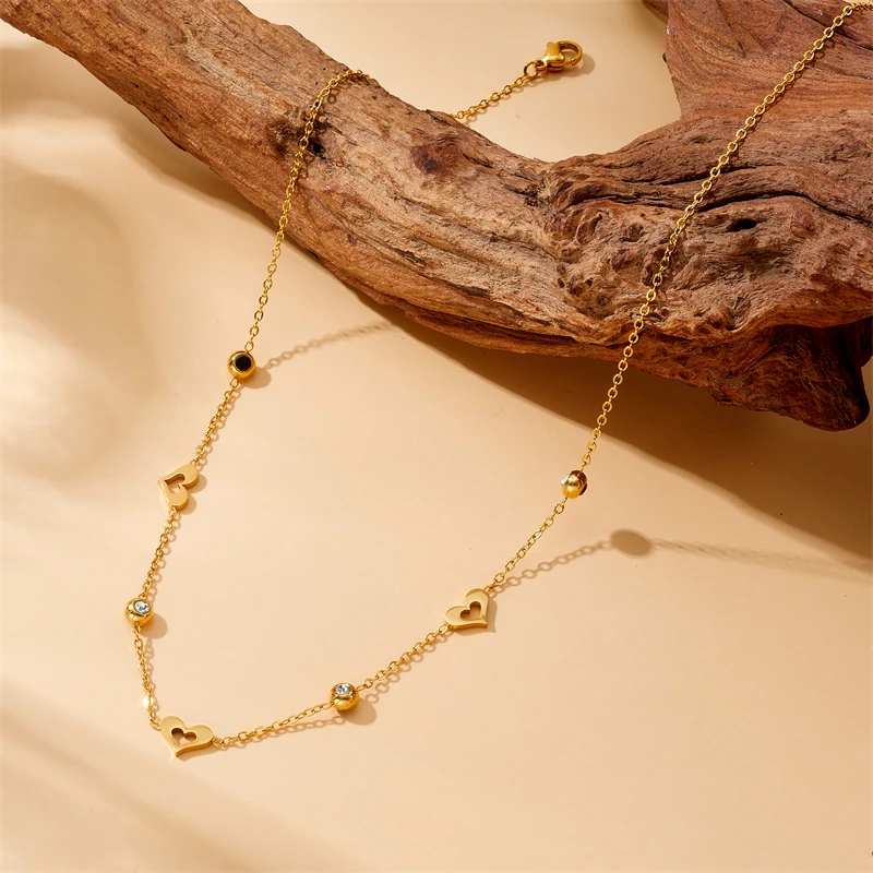 DIEYURO 316L Stainless Steel White Shell Heart-shaped Bracelet Necklace Women Delicate Fashion Simplicity Pendant Jewelry Suit