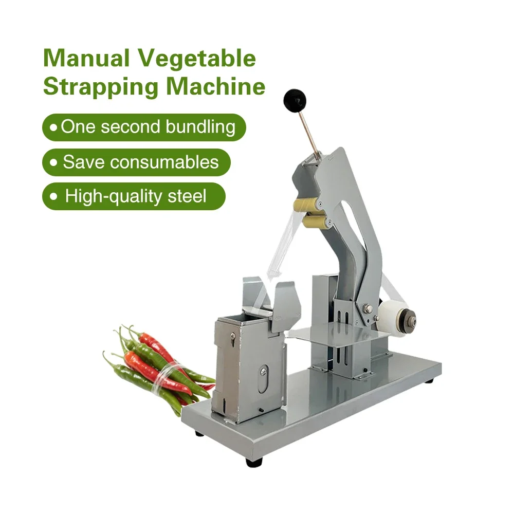 Pe Pvc Film Semi Automatic Vegetable Bundling Machine Convenient Supermarket Vegetable Strapping Bundling Machine