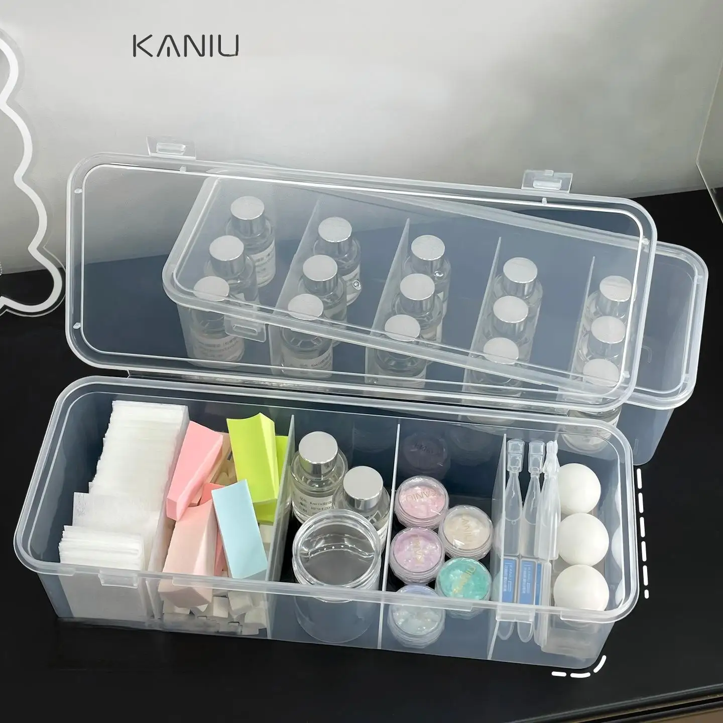 Transparent Plastic Jewelry Storage Box Acrylic Bead Organizer Container Dustproof Individually Packaged With Lid for Nail Tool