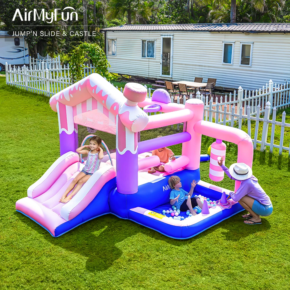 

Inflatable Jumping Castle Bouncer Castle Jumper Small Pastel Bouncing Castle Inflatable Bounce House for Kids