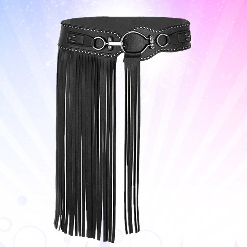 1 قطعة تنورة نمط فاسق أسود حجم L 68-75 سنتيمتر شرابة برشام حزام شيك ل حفلة تنكرية المواعدة الهدايا فاسق نمط تنورة