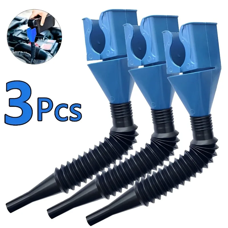 1/3Pcs Car Refueling Funnel Gasoline Foldable Engine Oil Funnel Tool Plastic Funnel Car Refueling Tool Auto Accessories