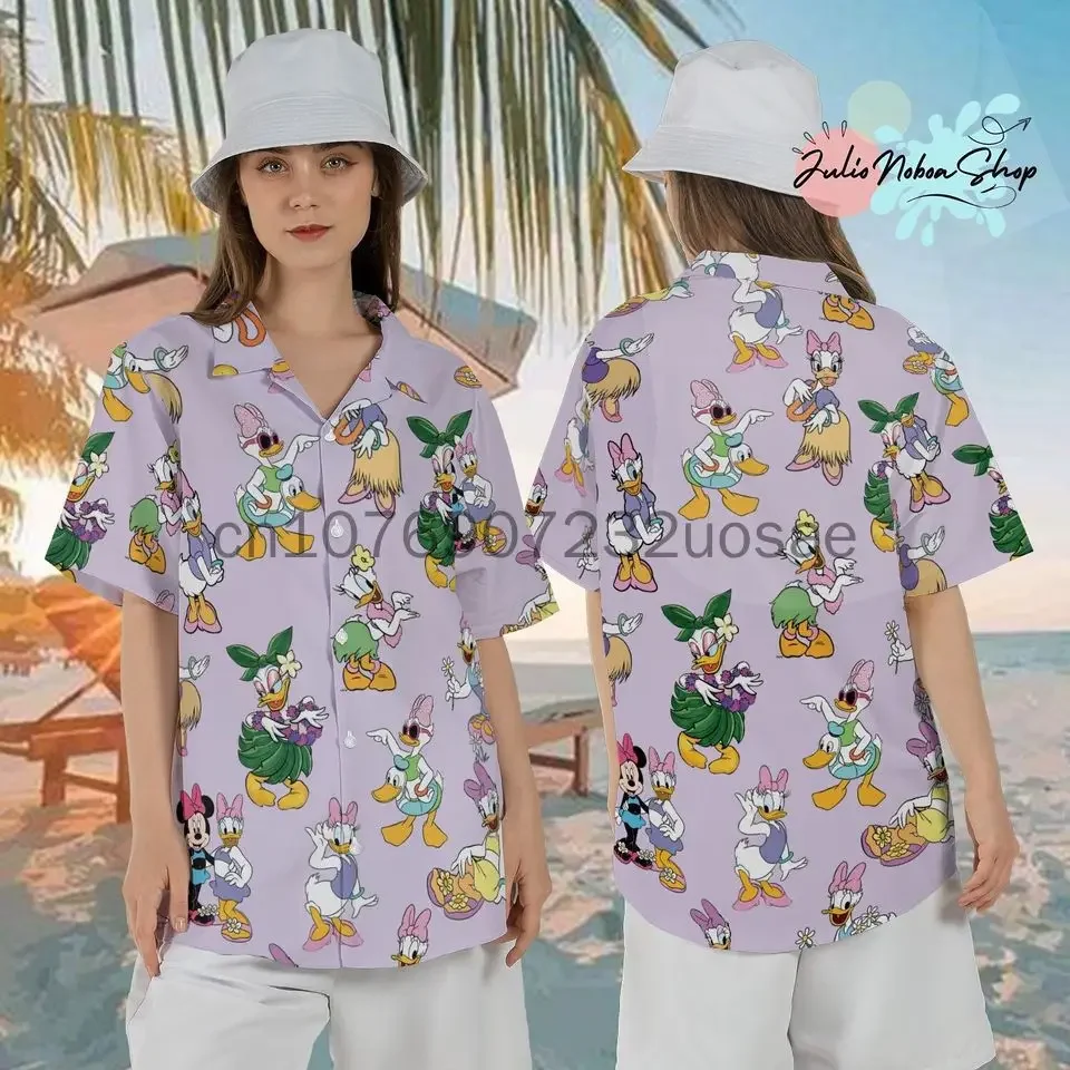 2024 Disney Hawaiian Shirt Daisy Duck Men and Women Disney World Hawaii Shirt Donald Duck Beach Party Shirts