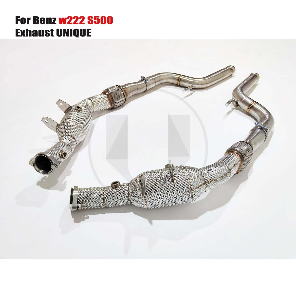

UNIQUE Designs Benz w222 S500 SS304 sports with heat shield metal catalytic exhaust Downpipe