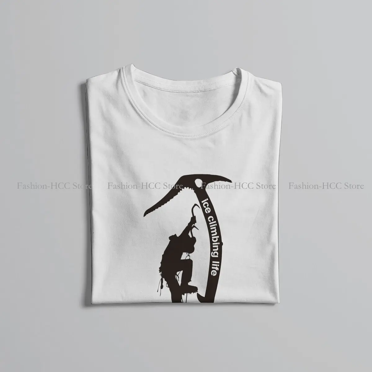 Ice Climbing Life Fashion Polyester TShirts Climbing Outdoor Sports Men Style Streetwear T Shirt Round Neck