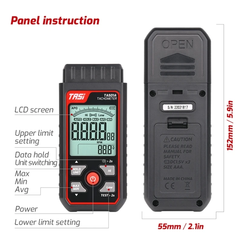 Y1UD Digital Handheld Stroboscope LED Flash StrobesTachometer Speed Tester Non-Contact Gear Printing RotationsSpeed Analyzers