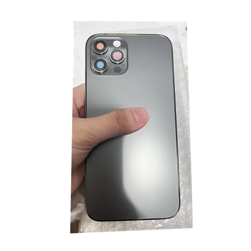 1 قطعة Unibody OEM هيكل الباب الحال بالنسبة آيفون 12 برو الإسكان الخلفي مع الإطار الأوسط سيم صينية غطاء البطارية الزجاج #4