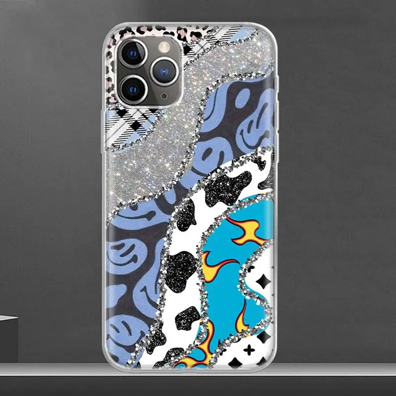 Same Paragraph Leopard Masonry Soft Phone Case For IPhone 11 13 16 Pro MAX 15 + 14 Plus 12 Mini X XS Apple 8 7 SE Fundas Coque 1