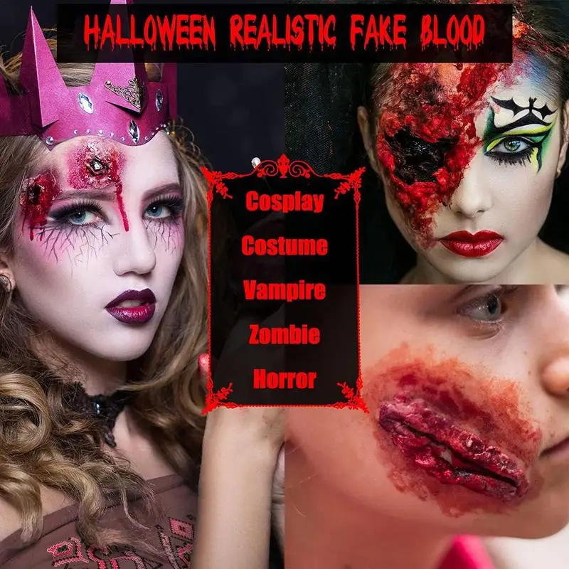 大人のための偽の血の血圧スプレー,sfx,洗えるメイク,ハロウィーンのメイク,1.76オンス