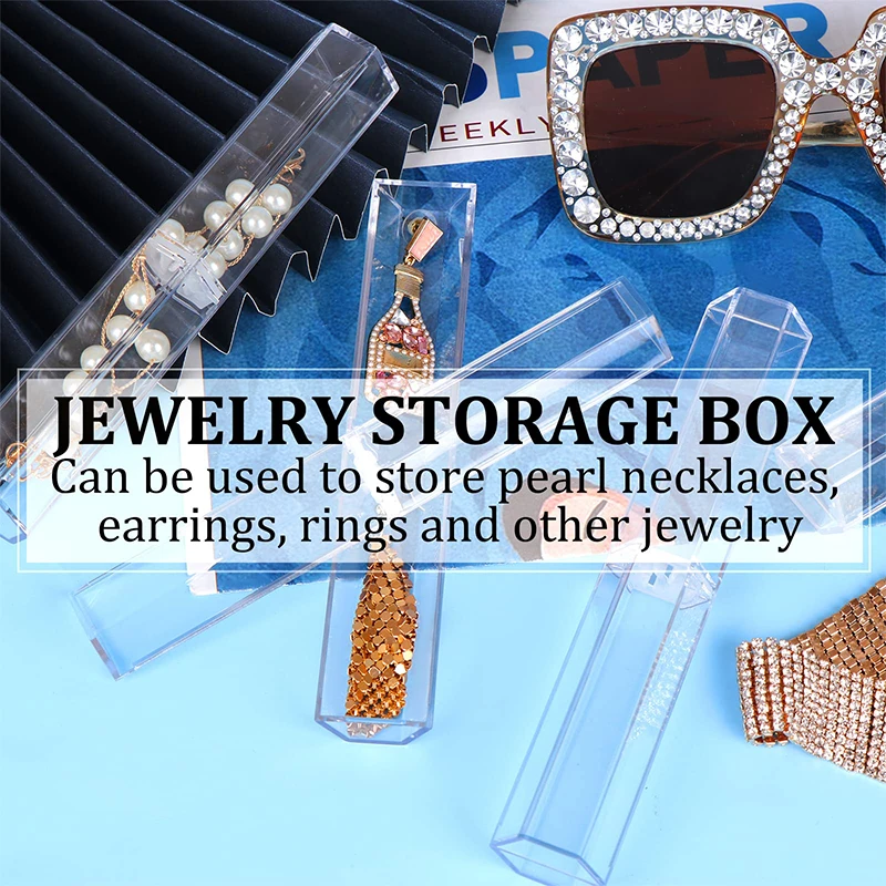 50Pcs Plastic Transparent Pen Cases Ballpoint Stylus Touch Pen Pencil Boxes Empty Clear Storage Cases For Students School