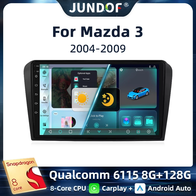 

8 Core Android 13 Carplay for Mazda 3 2004 2005 2006 2007 2008 2009 Car Radio with BOSE Multimedia Player 2 Din Stereo GPS DVD
