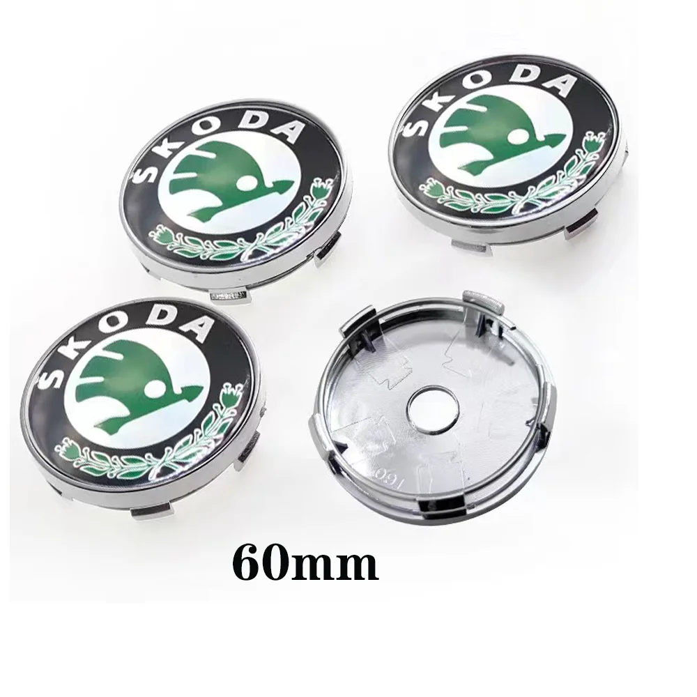 4Pcs/Lot 56mm 60mm 65mm Car Wheel Center Cap Logo Hub Cover Badge Emblem For Skoda 1J0601171 3B7601171 Styling Accessories