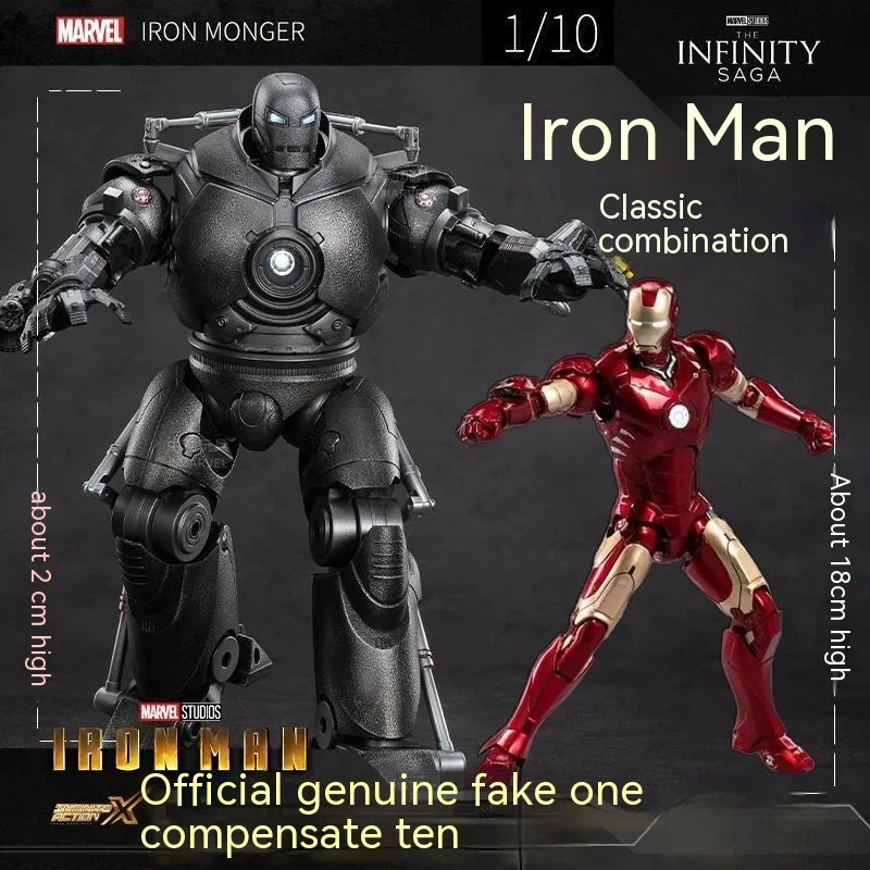 Zd Original Iron Monger Iron Man 1/10 Suit-Up Gantry Tenth Anniversary Limited Collect Stane Marvel Legends Action Figure Models