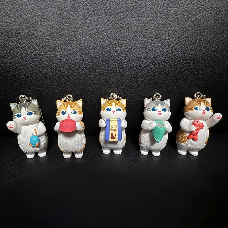 

Брелок-фигурка Mofusand Kawaii Cat в слепой коробке: милая аниме-фигурка-подвеска в стиле стенд-фигурки с позой еды, сюрприз-подарок