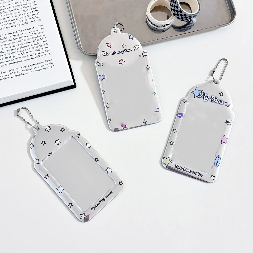 Cute 3inch Card Holder Stars with Hanging Chain Protective Cover PVC Wing Star Chaser Card Set Storage