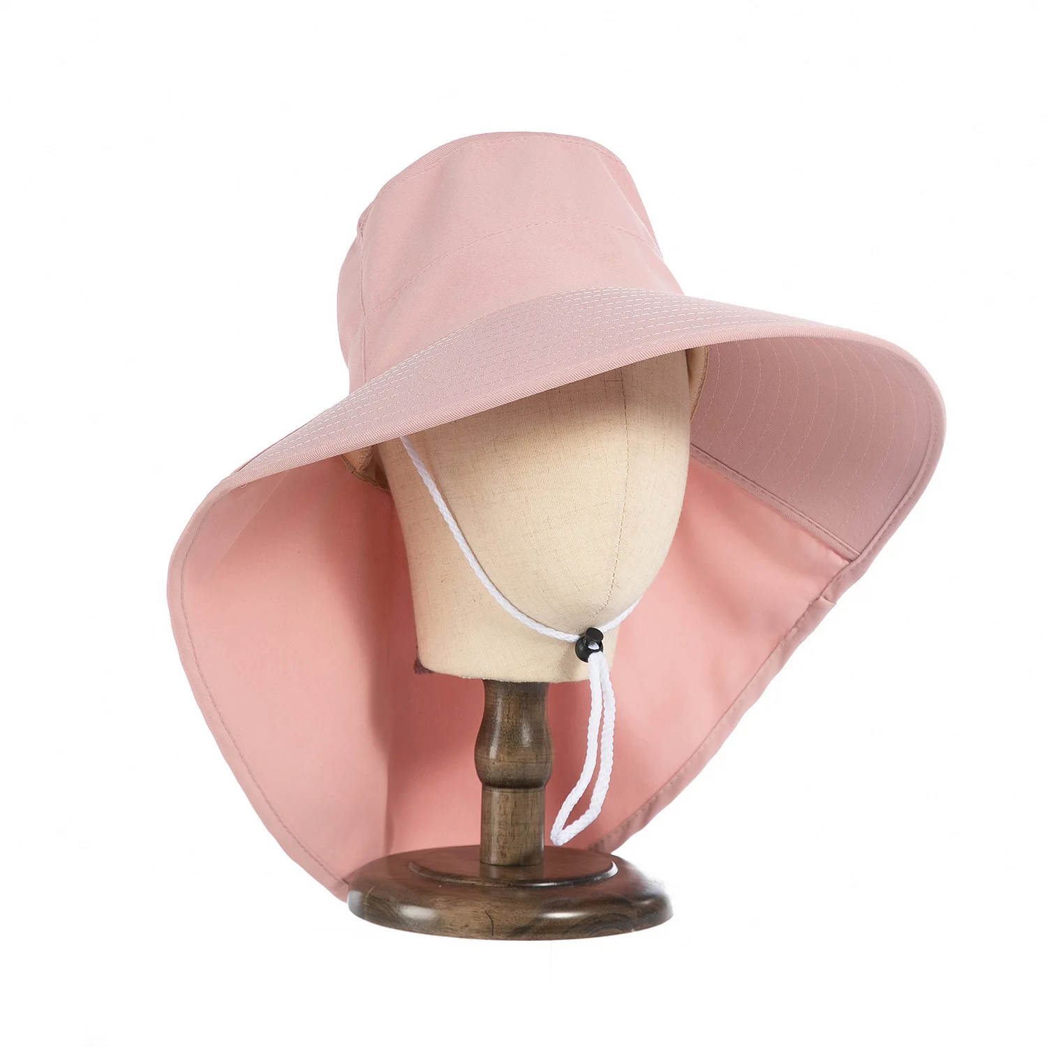 قبعة دلو للشمس في الهواء الطلق للنساء والفتيات، قبعة صيد بحافة واسعة مع غطاء للرقبة، قبعة سفاري للحماية