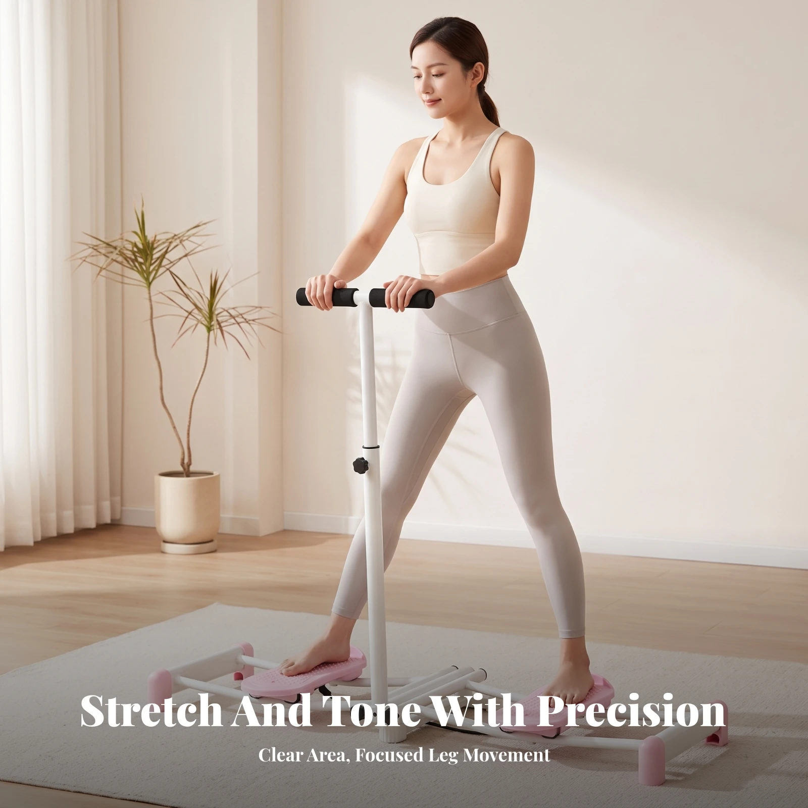 Leg Exercise Machine with Handlebar Slim Leg Stretcher with Resistance Cords Fitness Equipment Long-Lasting Long-Lasting