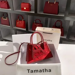 High Quality Sexy Red Fashion Embroidery Composite Bag Textured Women Handbag Lady Purse Casual Tote Bag Crossbody Bag