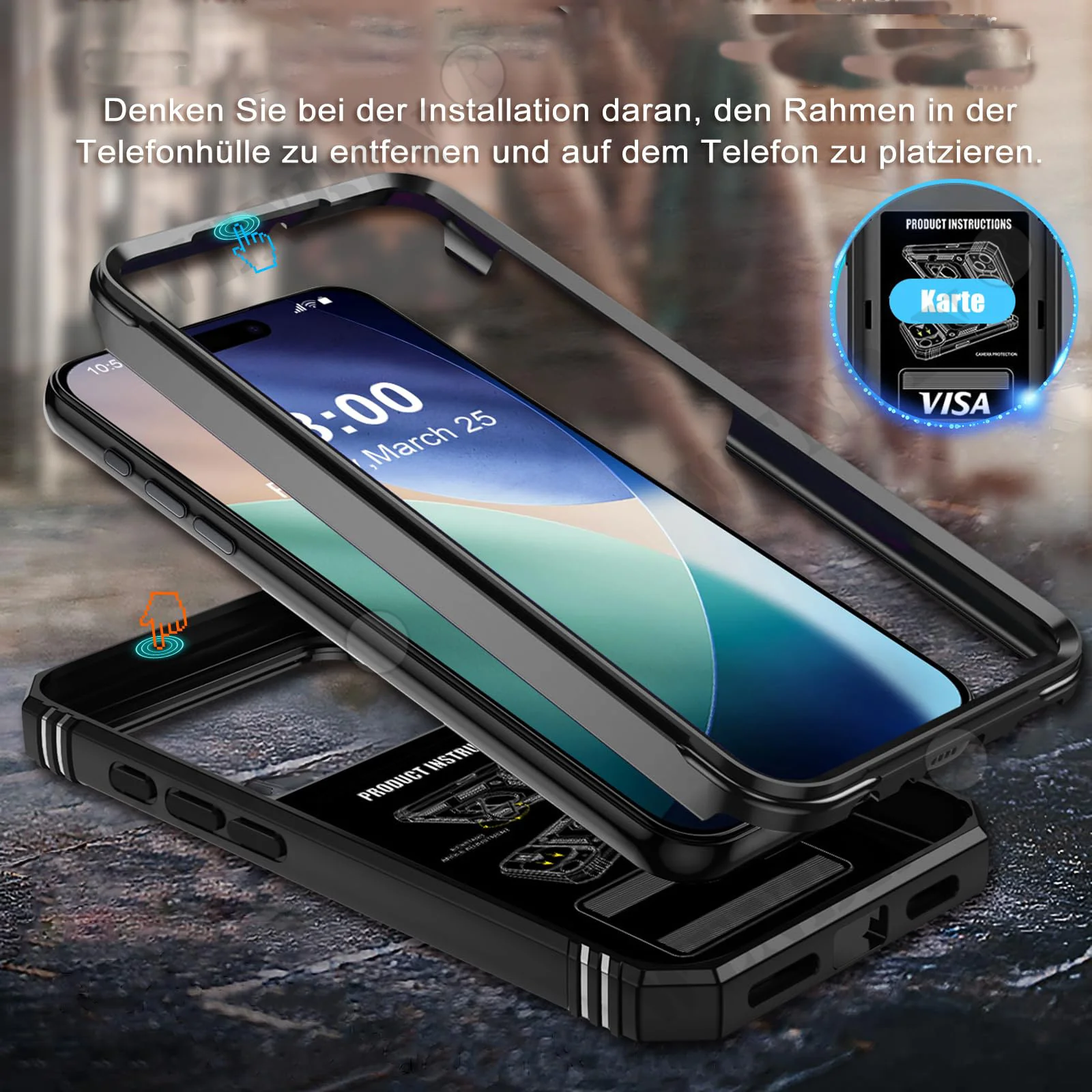 Hülle für iPhone 18 Pro Max 16 15 14 13 12 11 Pro Max Mini Plus 17e 16e, robust, mit Kamera, 360-Grad-Ständerabdeckung – Detail 2