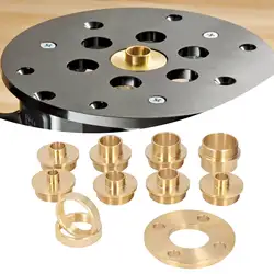 11Pcs/Set Brass Template Router Guides Kit with Lock Nut Adapter Router Accessory Router  Kit Router  for Templates