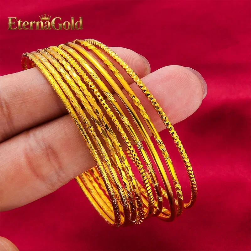 EternaGold  24K Gold Closed-Style Slim Bangle | AU999 Pure Gold, unisex design, mirror-polished finish, sleek and versatile for