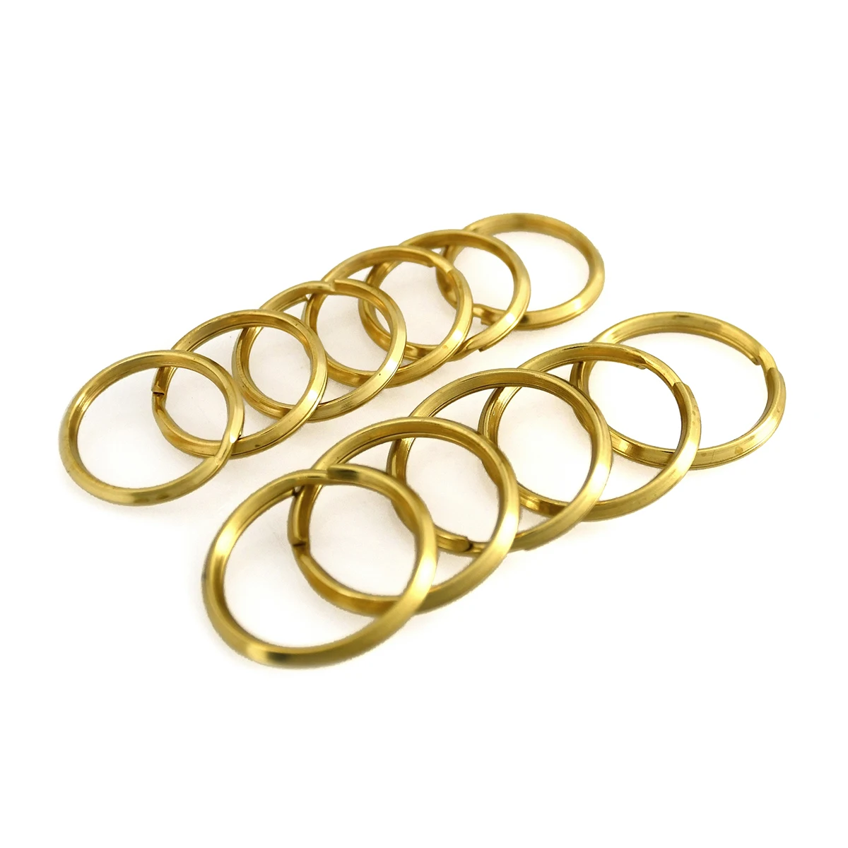 5pcs Solid Brass Split Rings Double Loop Keyring 20/25/30mm Keychain Keys Holder Bag Hook Connector DIY Leather Craft Hardware