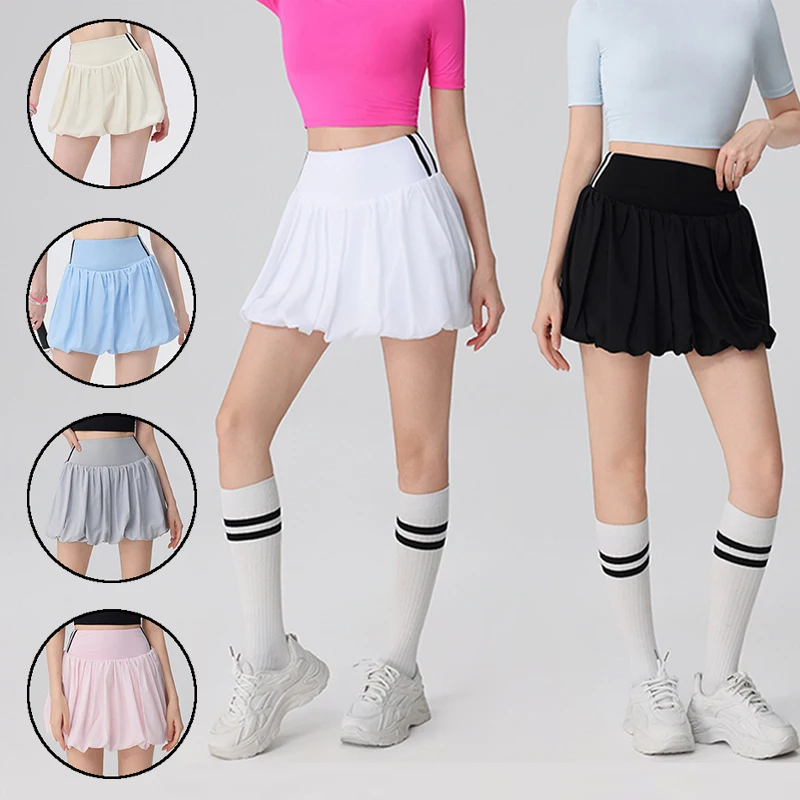 

Новая летняя теннисная юбка с высокой талией и короткой женской мини-юбкой-пачкой на подкладке, женские быстросохнущие шорты для фитнеса, гольфа, тренировки, йоги