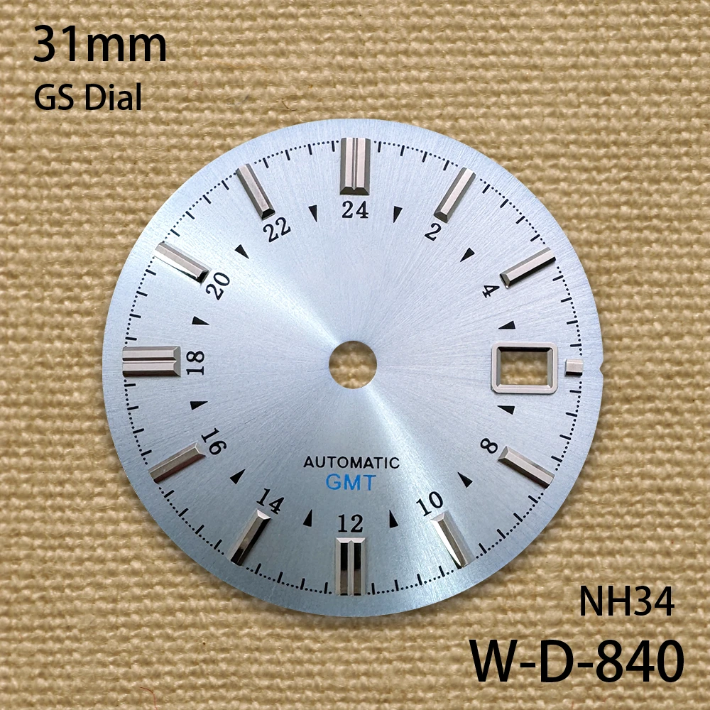 31mm GS Logo GMT Dial With Sun Pattern Grand S Dial Suitable For NH34/35/36 Movement High Quality Watch Accessories ﻿
