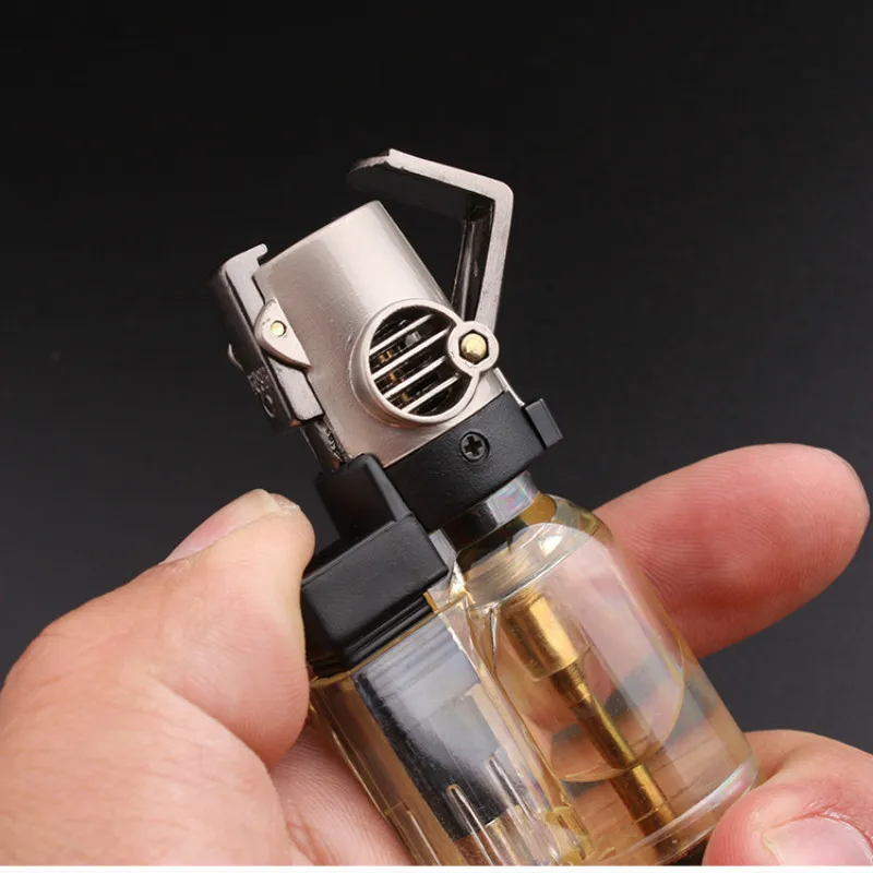 Hot selling gas inflatable windproof lighter plastic durable simple portable outdoor cigarette lighter gift tool for men