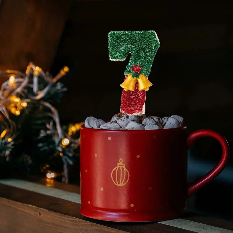 Christmas Number Birthday Candles with Bell New Year Candles for Cakes Decoration Red Green image 3