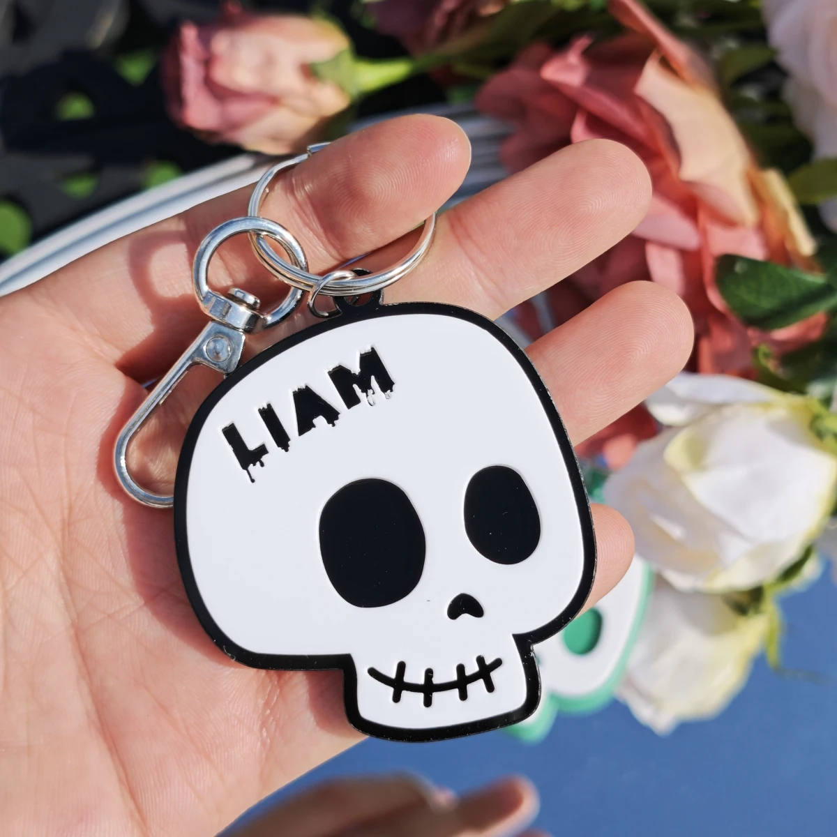

Customized Acrylic Keychain Stainless Steel Keychain Custom Name Halloween Gift Cartoon Custom Color Free Gift Box Included
