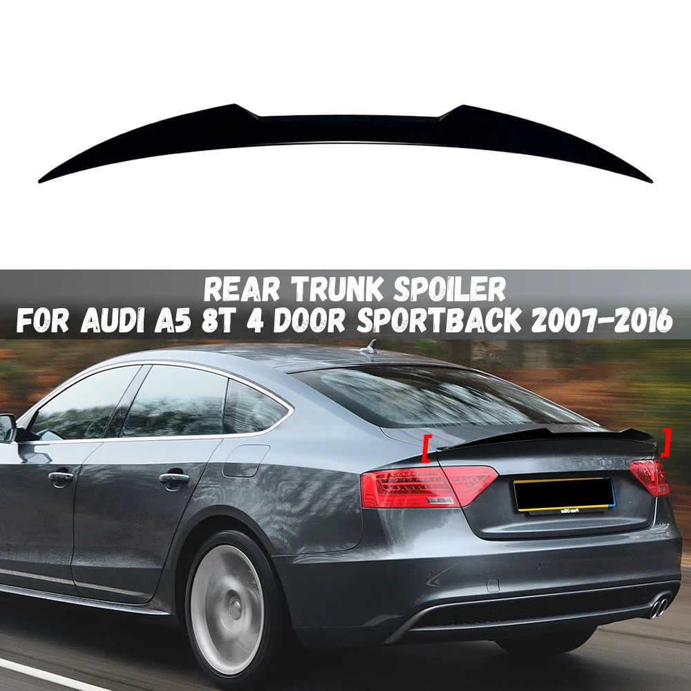 Dla Audi A5 8T Sportback 4-drzwiowy 2007-2016 M4 Style Tylna Klapa Bagażnika Samochodowy Spoiler Skrzydła Tuning Akcesoria Zewnętrzne