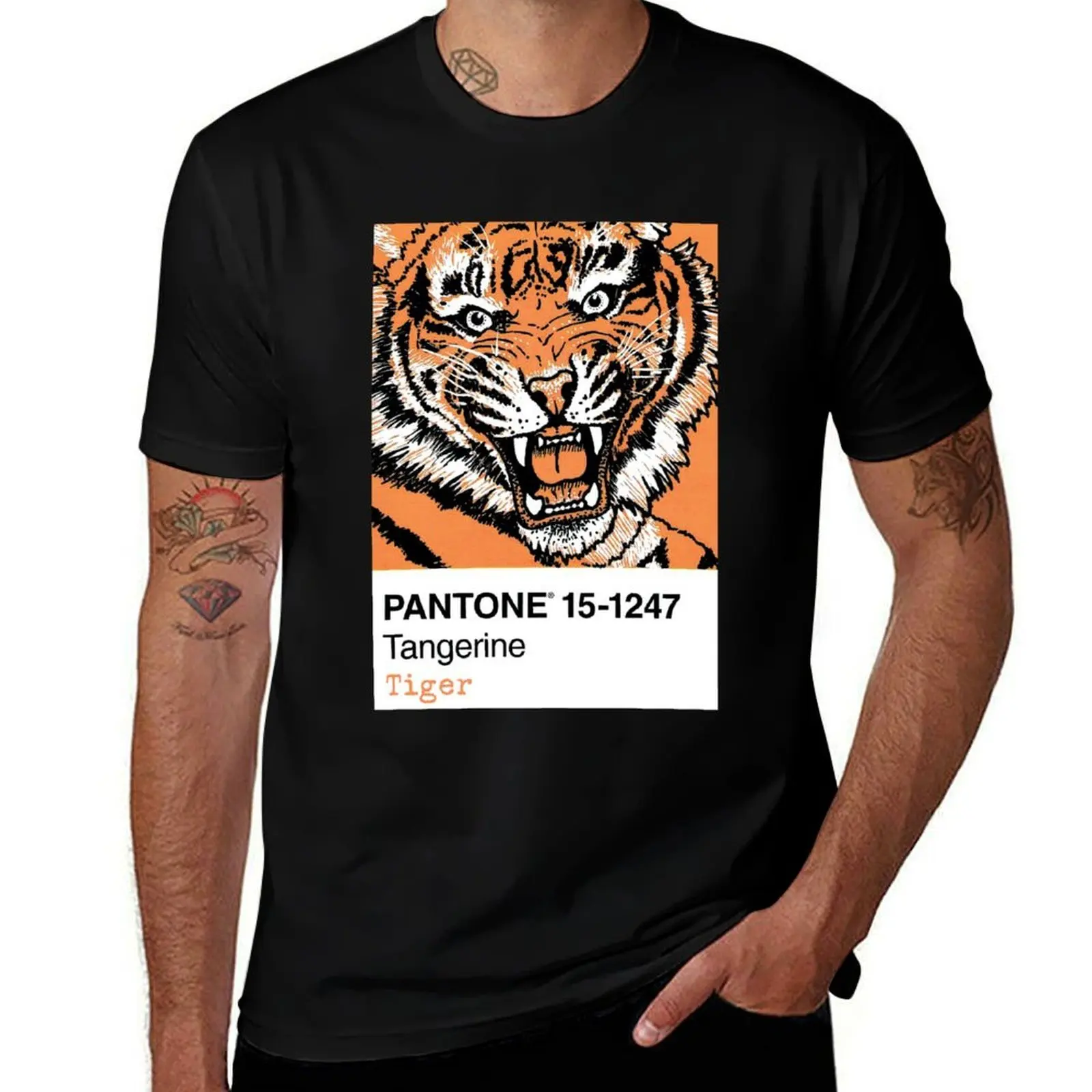 Pantone 15-1247 Tangerine Tiger T-Shirt t shirt personalised men t shirt cotton 100% man t shirt summer T-shirt