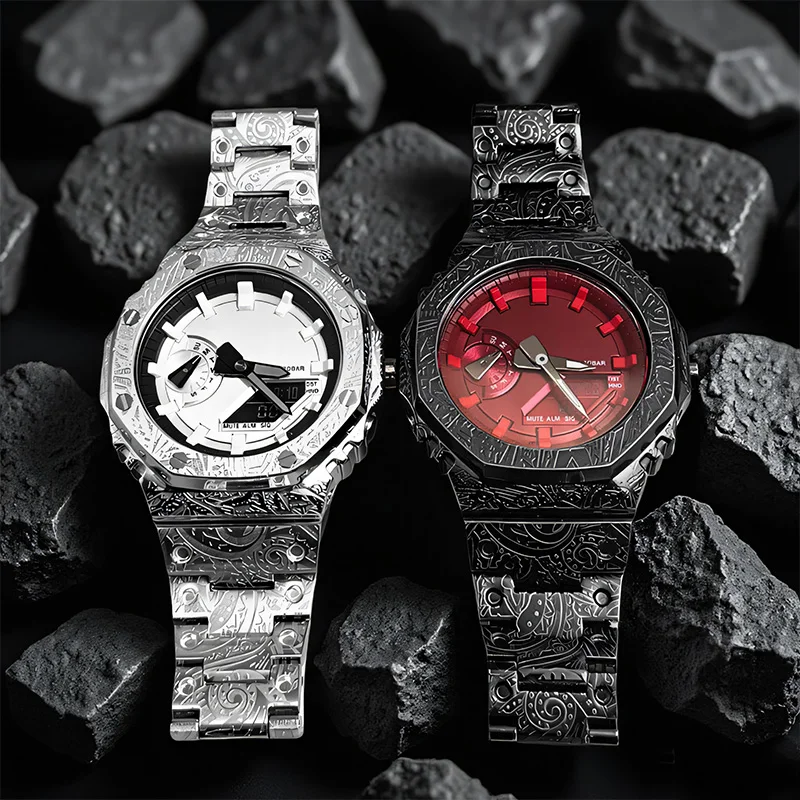 GA2100 Stainless Steel Case + Strap (Compatible with Casio G-SHOCK GA2100, GA-B2100, GA-2110): DIY Customization Kit — Watch Acc