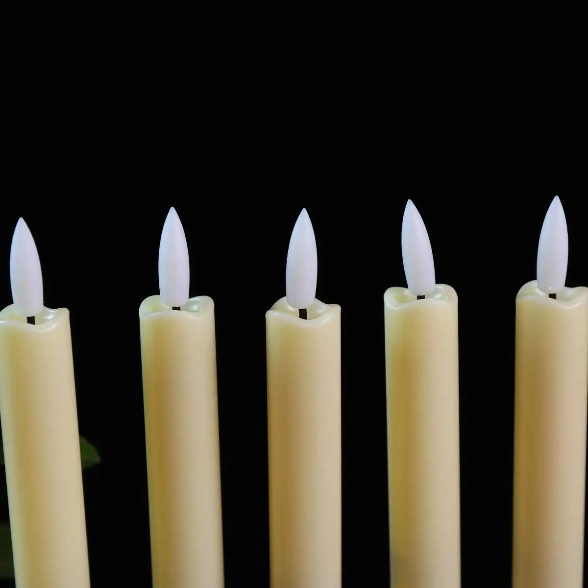 3 or 6 Pieces Beige/Black Room Decorative Christmas Halloween Candles,6.5 Inch/10 Inch Plastic Valentine's Candle Light Holiday