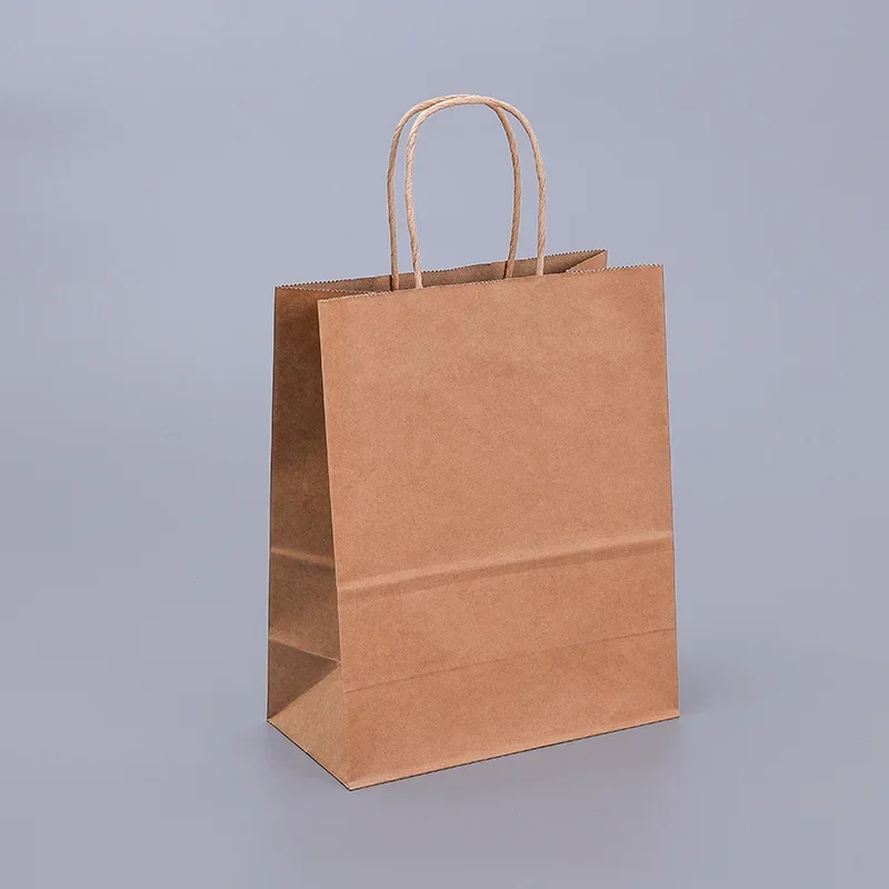 10/20/30/40/50pcs/lot Kraft Paper Bag with Handles Gift Packing Bags for Store Clothes Wedding Christmas Supplies Handbags Kit