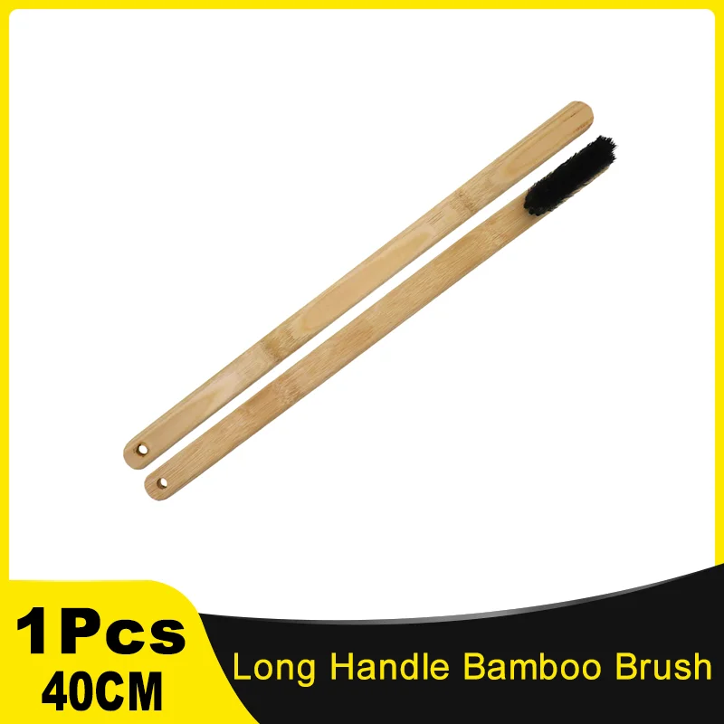 

1 Pcs Long Handle Bamboo Brush for Engine Stubborn Dirt and Grease Grime Wheel Spoke Motorcycle Chain Cleaning Brush