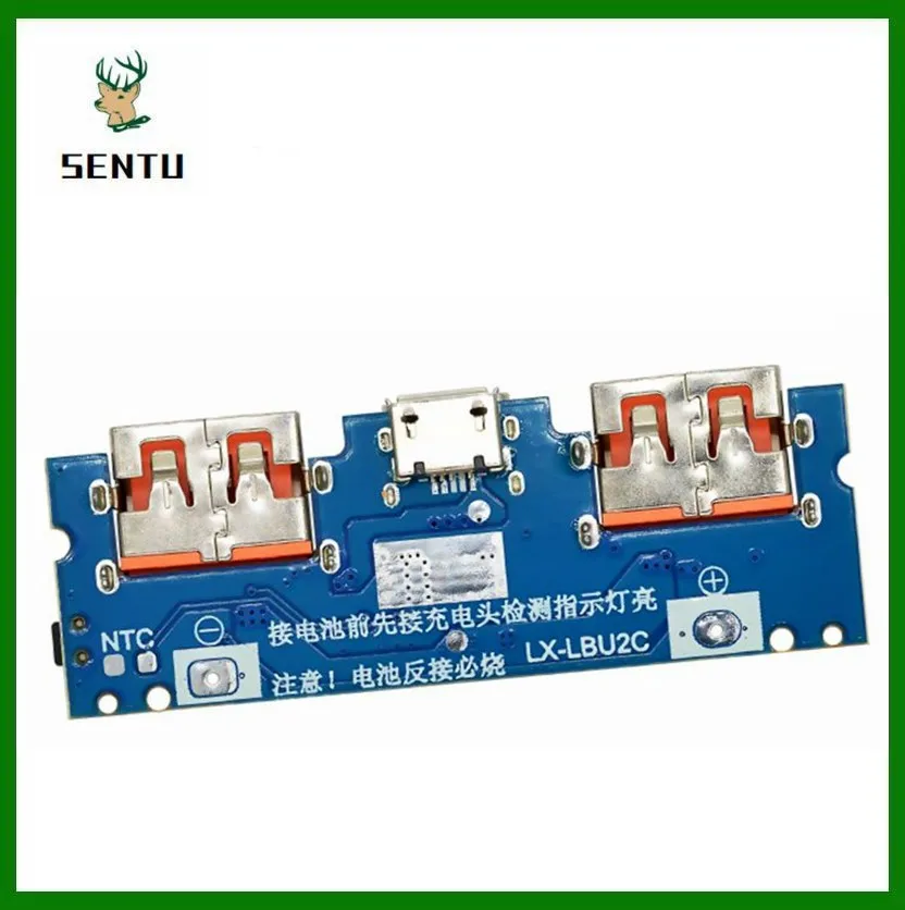 Placa de cargador de batería Micro/tipo C, USB 5V, 2.4A, Dual USB 18650 Boost, accesorios de Banco de energía móvil para teléfono DIY