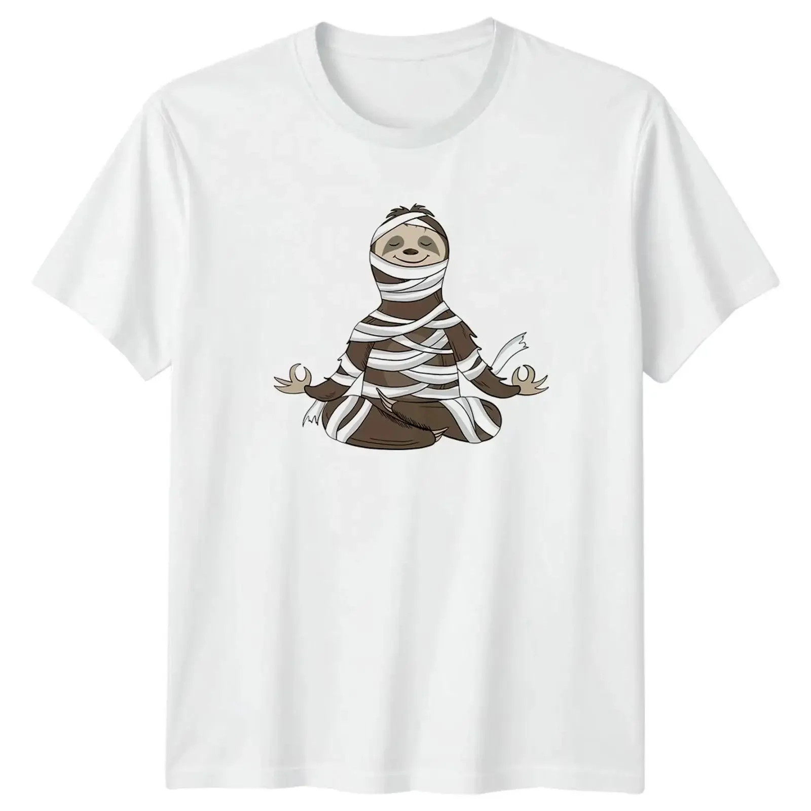Cute Funny Mummy Sloth Yoga T Shirt Halloween For Him And Her vintage Washed Slightly Soft designer clothes fashion Stylish