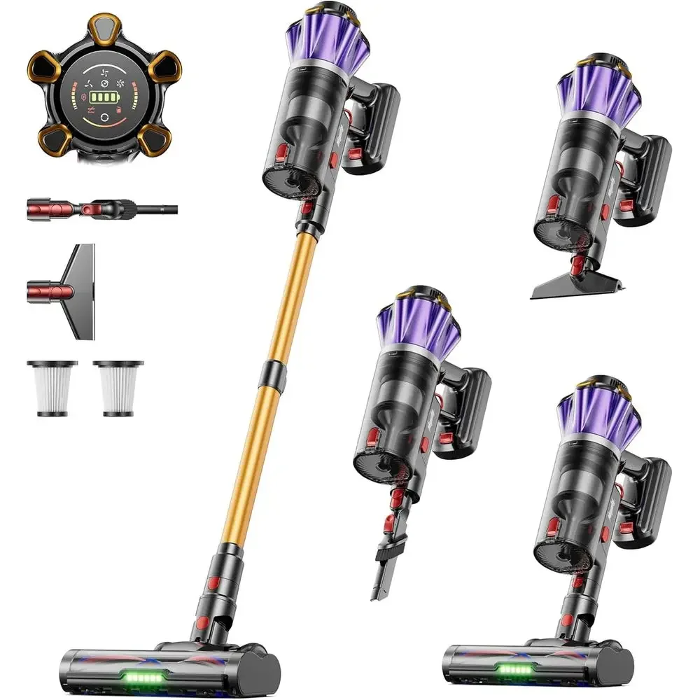 650W 55Kpa 70Min Corded Stick Vacuum Cleaner, 1.8L Dustbin, Anti-Tangle Cord, Self-Standing for Pet Hair and Carpets