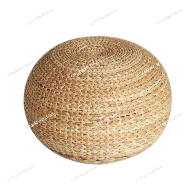 EcoFriendly Handwoven Straw Sphere Stool Artisan Japanese Rattan Seat Sustainable Living Room Footrest NatureInspired Decor