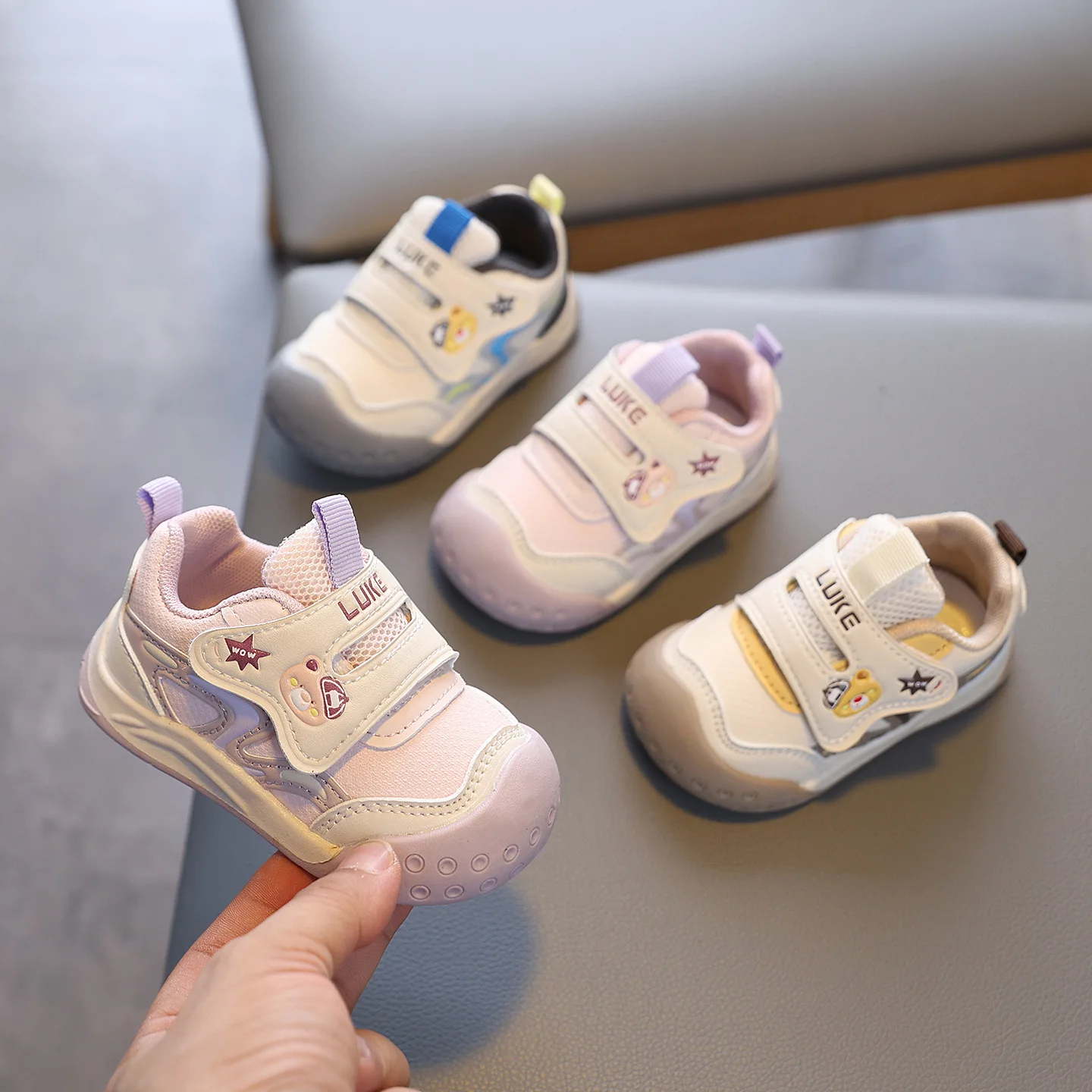 Kids'Casual Shoes Toddler Cartoon PU Leather Autumn Fashion Shoes For Children Breathable Anti-slip Pink Blue Size 16-26
