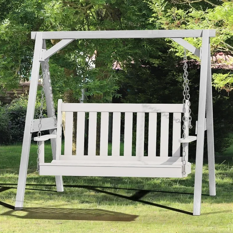 Balançoire de porche en bois pour jardin et arrière-cour, banc de balançoire RapDuty amélioré, équipement de 2 hypothèques